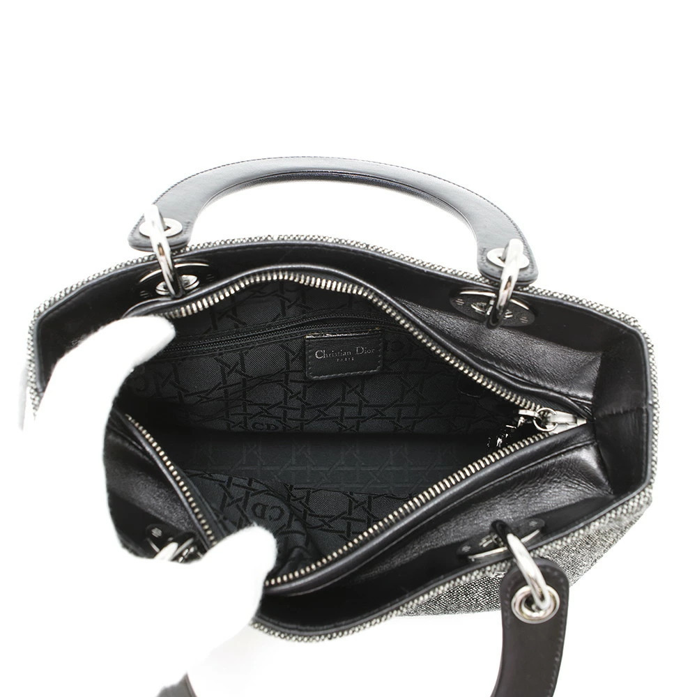 Christian Dior Lady Canvas Handbag Black Bag - Picture 6 of 12
